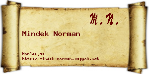 Mindek Norman névjegykártya
